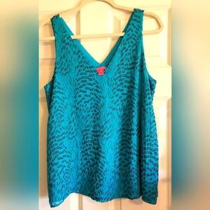 LILLY PULITZER SILK SLEEVELESS TOP SIZE MEDIUM